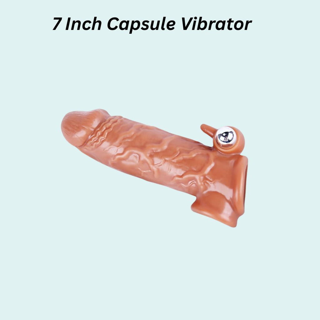 Premium 7” Silicone Capsule Vibrator with Soft Sleeve