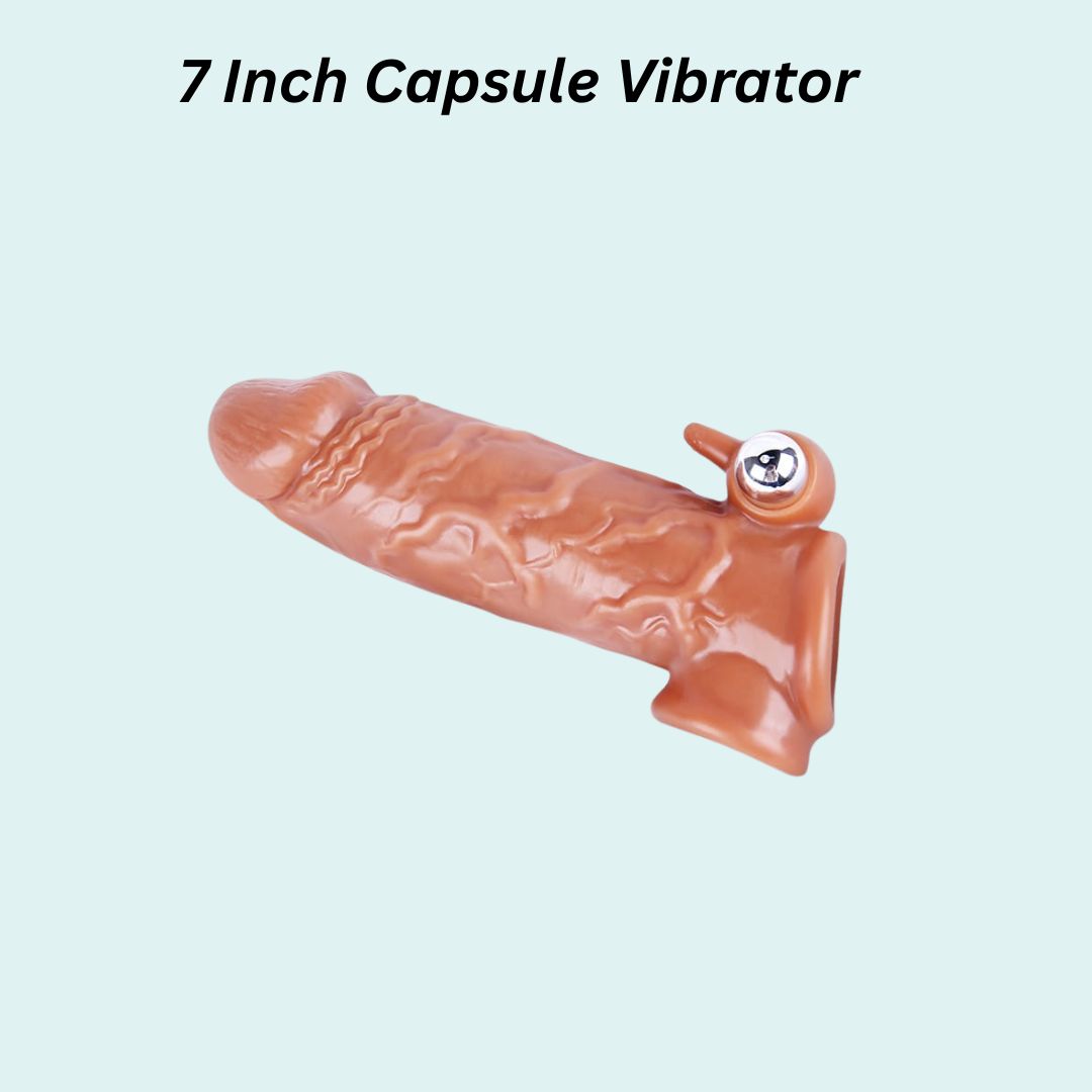 Premium 7” Silicone Capsule Vibrator with Soft Sleeve